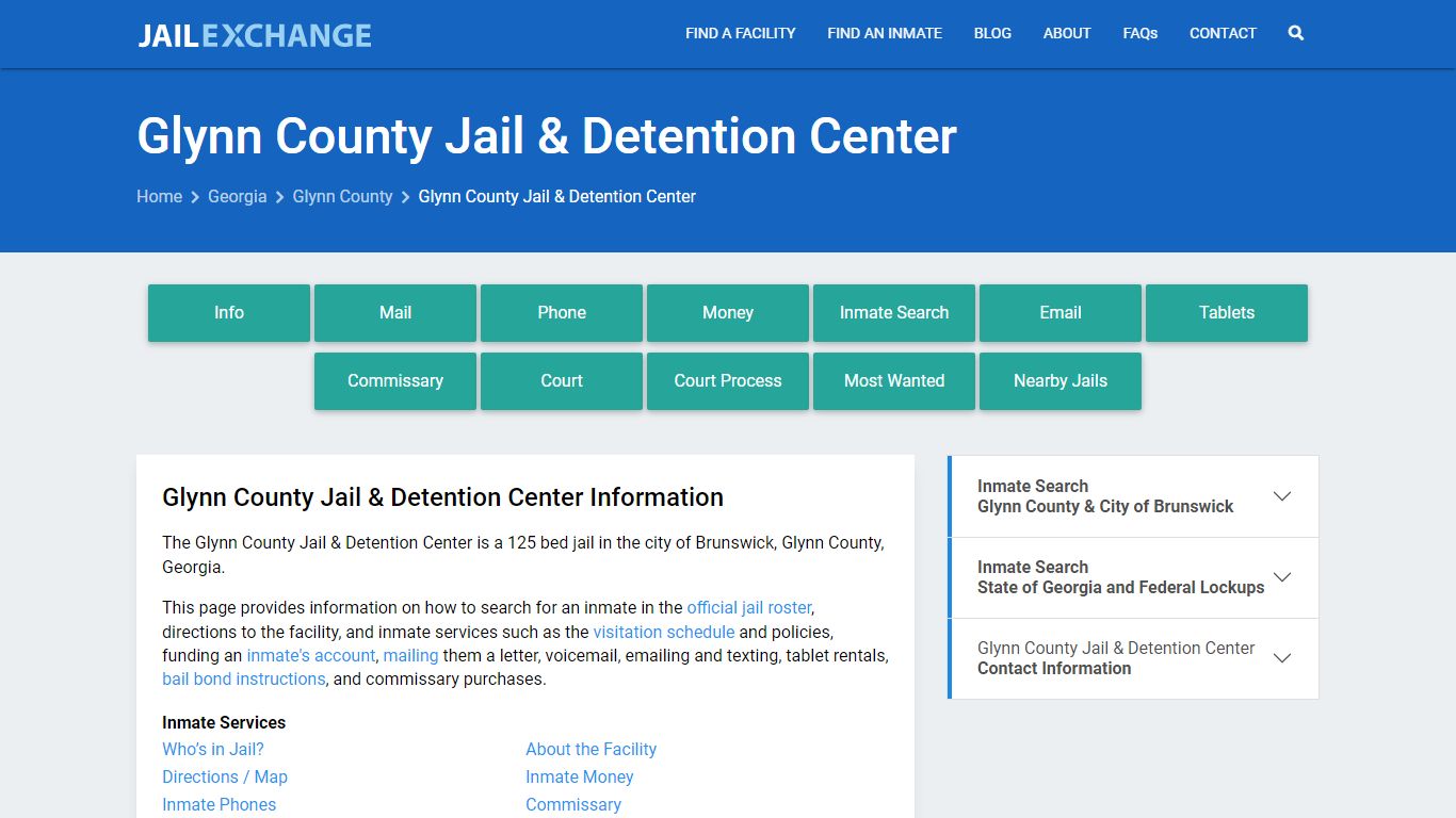 Glynn County Jail & Detention Center, GA Inmate Search, Information